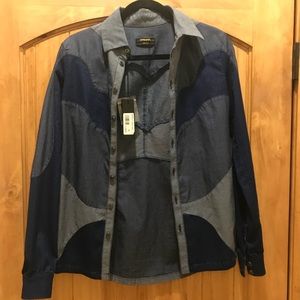 Diesel denim cotton button down shirt in XS